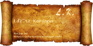 Létz Korinna névjegykártya