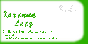 korinna letz business card